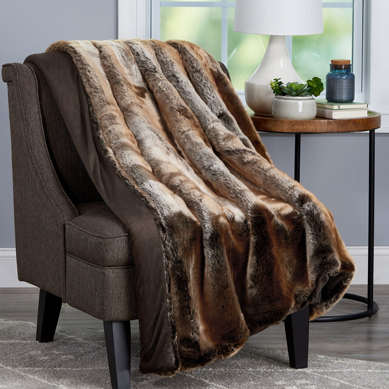 Plymouth Home LHC Lavish Home Faux Fur Throw Blanket - Luxurious